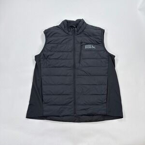 Eddie Bauer Vest Mens Large Black 550 Down Puffer Stretch Side Panels Outdoor